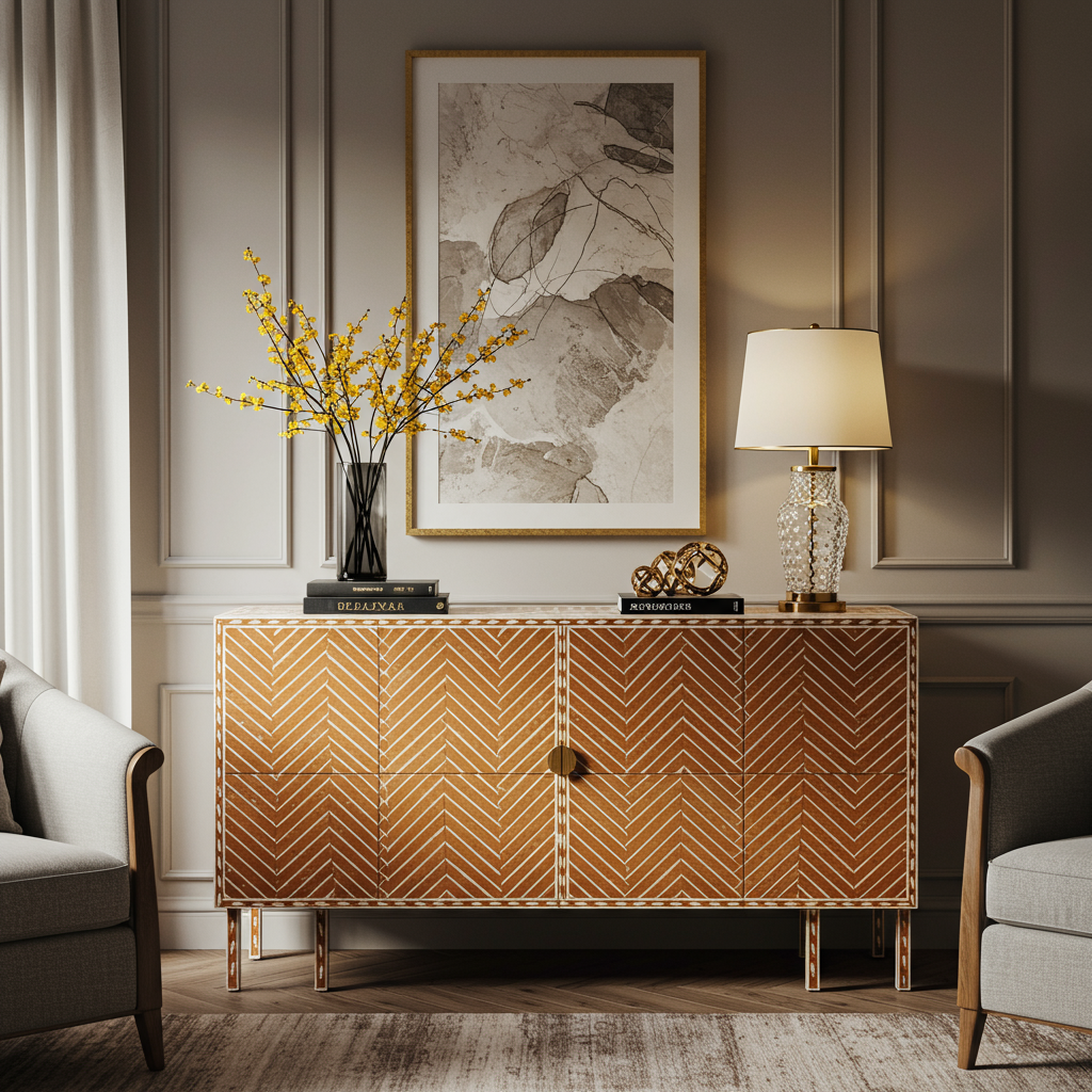 Luxury Bone Inlay or Mother of Pearl Furniture