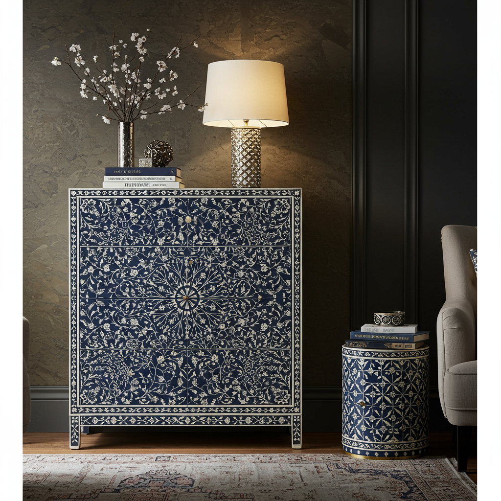 Luxury Bone Inlay or Mother of Pearl Furniture