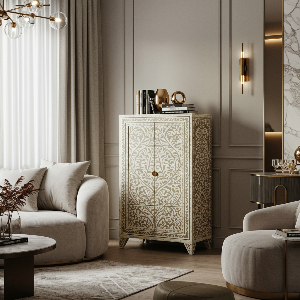 Luxury Bone Inlay or Mother of Pearl Furniture