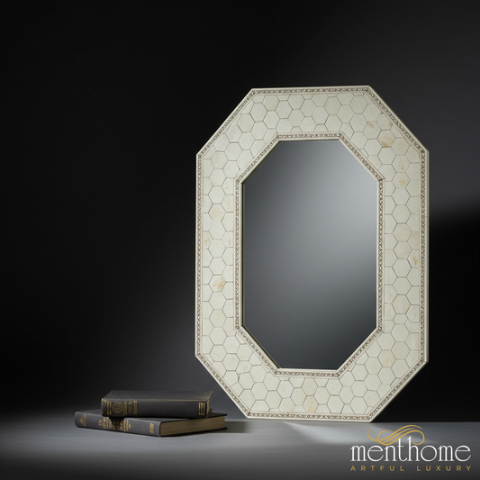 Octagonal Hexagon Pattern Decorative Wall Mirror | Luxury Handmade Mirror