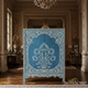 Hand-Painted Blue Floral Cabinet | Luxury Handmade Cabinet