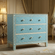 Blue Bone Inlay Three-Drawer Chest | Luxury Handmade Chest of Drawer