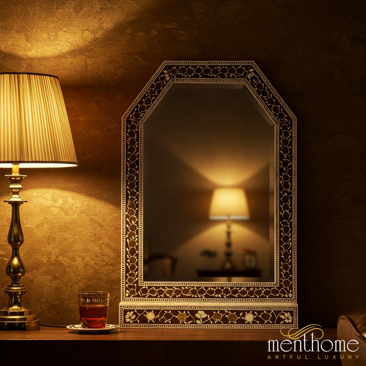 Elegant Decorative Table Mirror with Intricate Frame | Luxury Handmade Mirror