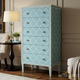 Blue Decorative Tall Chest of Drawers | Luxury Handmade Tallboy
