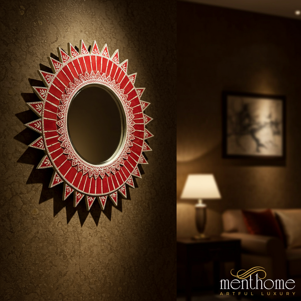 Ornate Sunburst Wall Mirror | Luxury Handmade Mirror