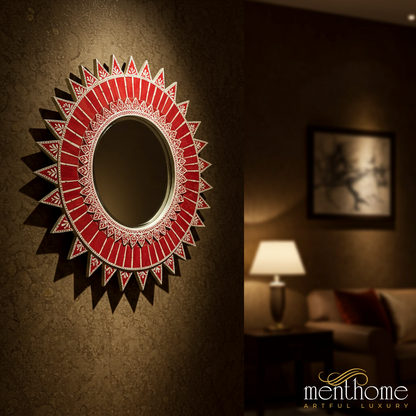 Ornate Sunburst Wall Mirror | Luxury Handmade Mirror