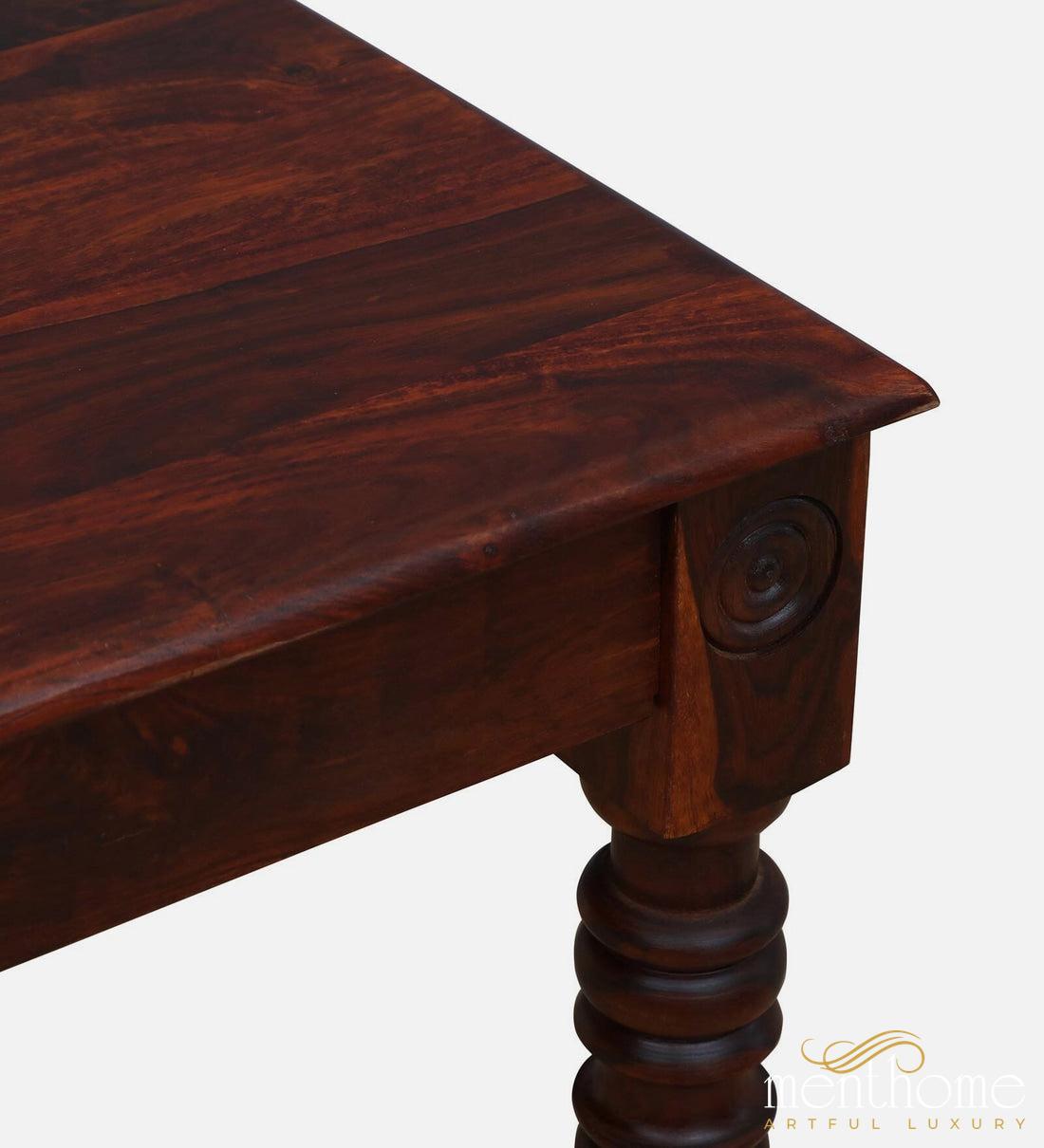 Rosewood Dining Table and Chair In Provincial Teak Finish with Cushioning | Luxury Handmade Chair