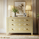Elegant Floral Patterned Three-Drawer Chest | Luxury Handmade Dresser