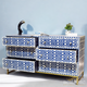 Navy Blue Bone Inlay Eye Cut pattern 6-Drawer Dresser | Luxury Handmade Dresser
