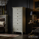 Bone Inlay Chevron Pattern Chest of Drawers | Luxury Handmade Tallboy