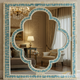 Decorative Moroccan Style Wall Mirror with Blue and White Mosaic Frame | Luxury Handmade Mirror