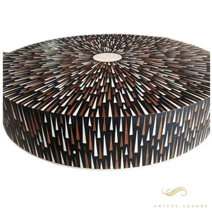 Bone inlay Sun Rays design coffee table | Luxury Handmade Coffee Table
