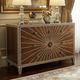 Decorative Wooden Chest with Radiant Inlay Design | Luxury Handmade Dresser