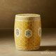 Handcrafted Decorative Wooden Stool with Inlaid Geometric Patterns | Luxury Handmade Stool