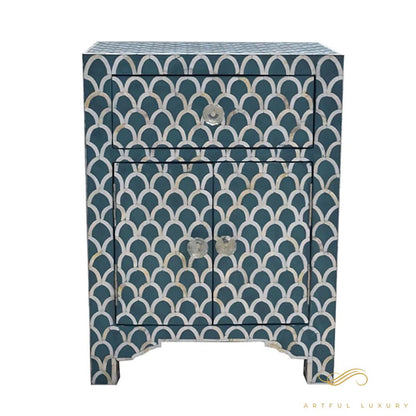 Leaf Pattern Bedside Table for Home | Luxury Handmade Bedside Table