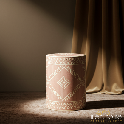 Decorative Hand-Painted Wooden Stool | Luxury Handmade Stool
