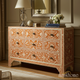 Handcrafted Bone Inlay Floral Pattern Chest of Drawers | Luxury Handmade Dresser