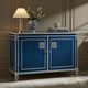 Elegant Blue Wooden Sideboard Cabinet with White Accent | Luxury Handmade Cabinet