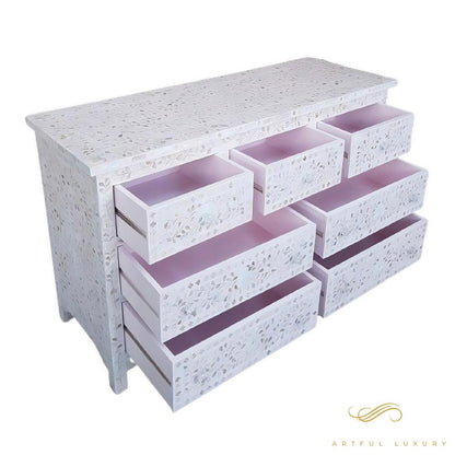 7 Drawer Dresser Mother of Pearl inlay | Luxury Handmade Dresser