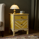 Decorative Wooden Nightstand with Intricate Inlay Pattern | Luxury Handmade Bedside Table