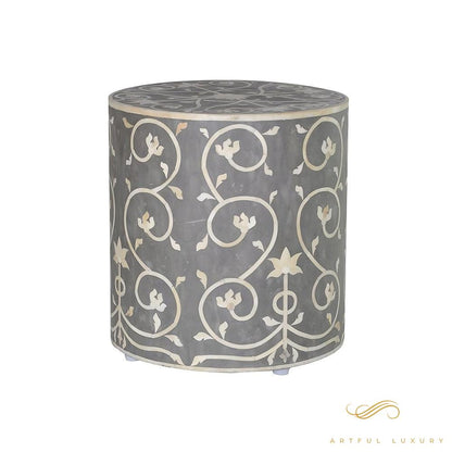 Bone Inlaid Stool Handcrafted | Luxury Handmade Stool