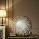 Sunburst Wall Mirror with Distressed Wooden Frame | Luxury Handmade Mirror