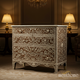 Antique-Inspired Floral Inlay Wooden Chest of Drawers | Luxury Handmade Chest of Drawer