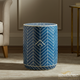 Blue Geometric Pattern inlay Side Table | Luxury Handmade Stool
