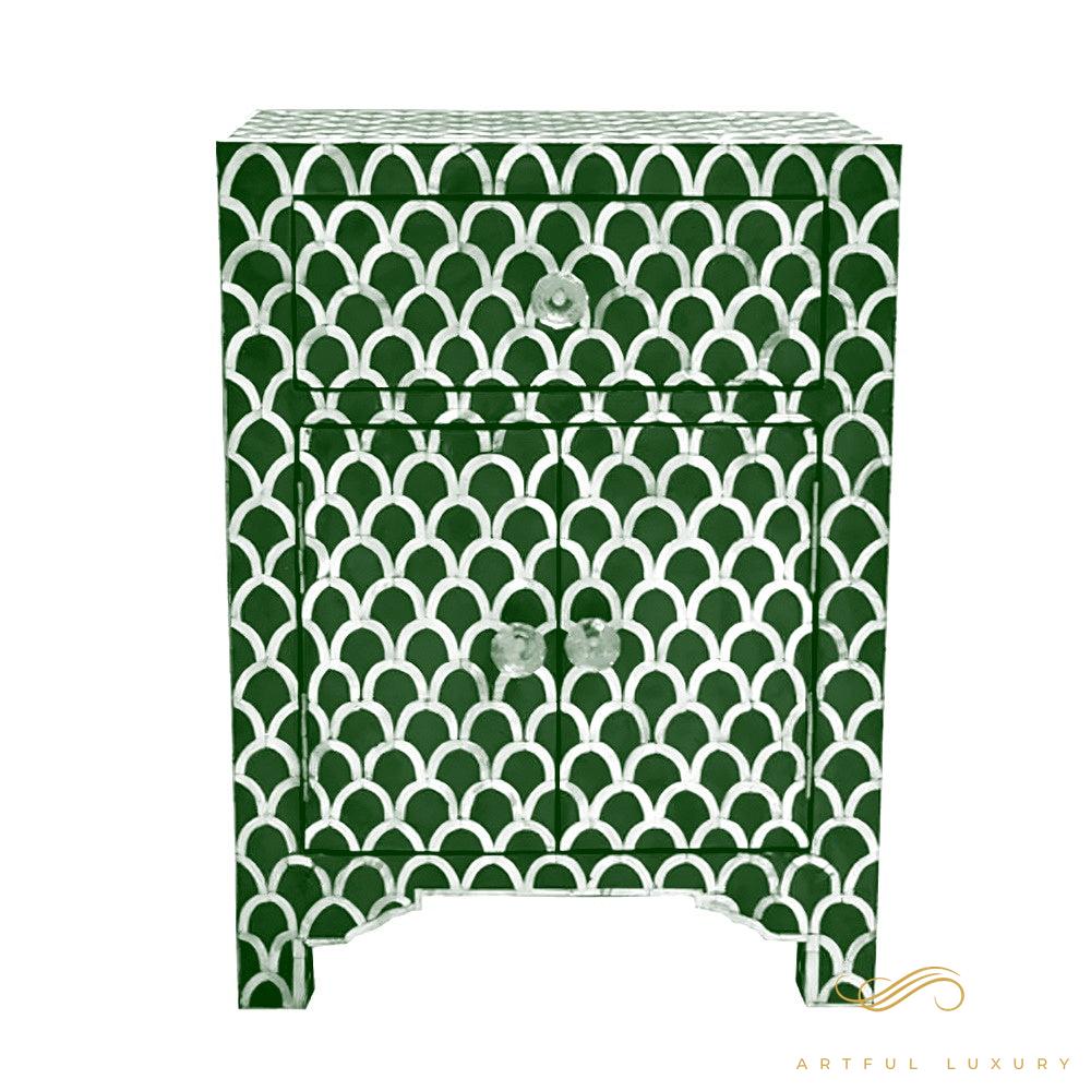Leaf Pattern Bedside Table for Home | Luxury Handmade Bedside Table