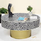 Floral Coffee Table Bone Inlay with Brass Leg | Luxury Handmade Coffee Table