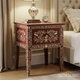 Handcrafted Wooden Inlay Nightstand | Luxury Handmade Bedside Table