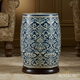 Ornate Blue and White Decorative Garden Stool | Luxury Handmade Stool