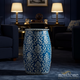 Elegant Blue and White Porcelain Stool | Luxury Handmade Side Table