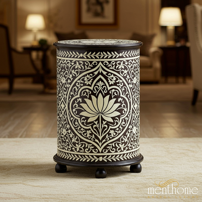 Elegant Carved Side Table | Luxury Handmade Side Table