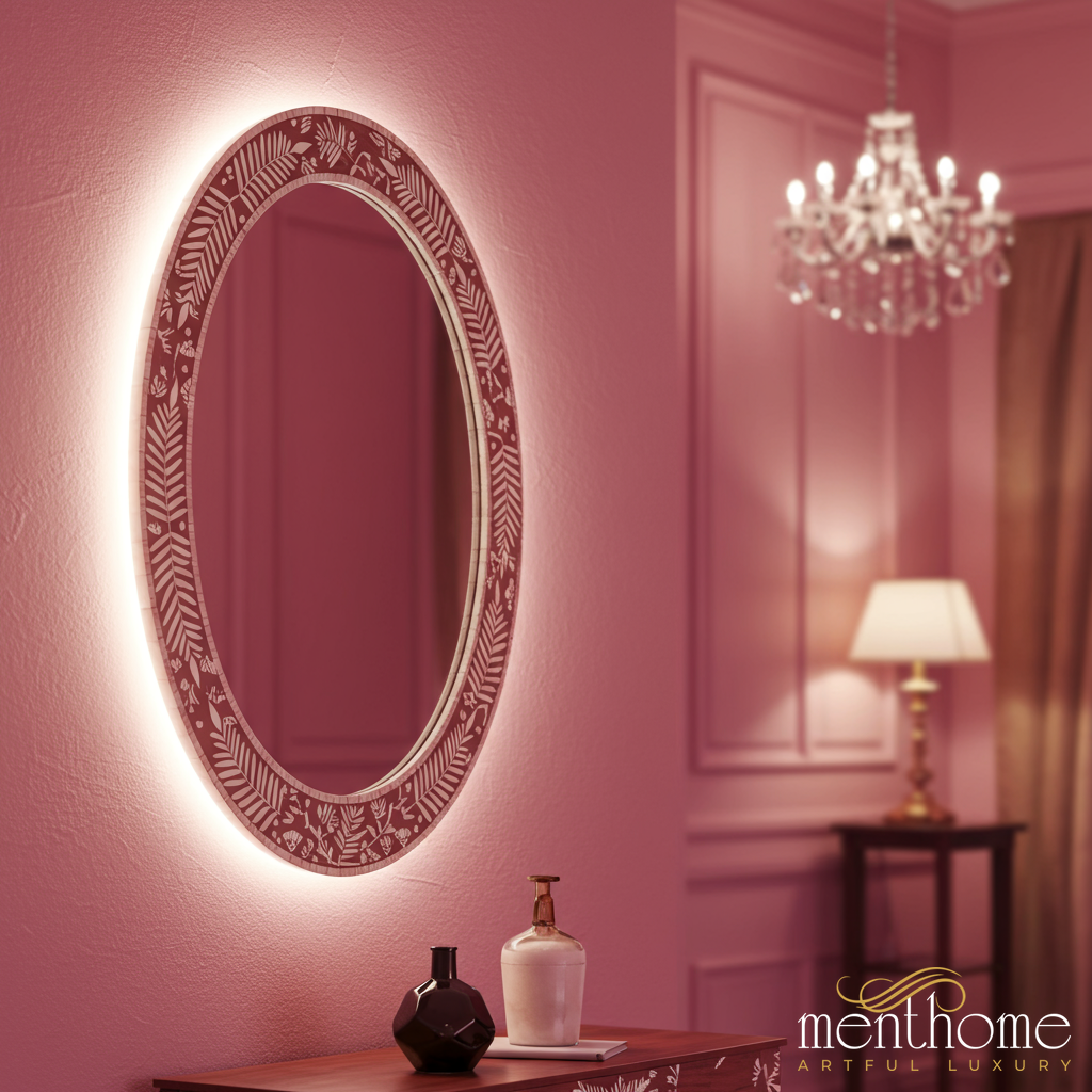 Elegant Illuminated Wall Mirror | Luxury Handmade Mirror