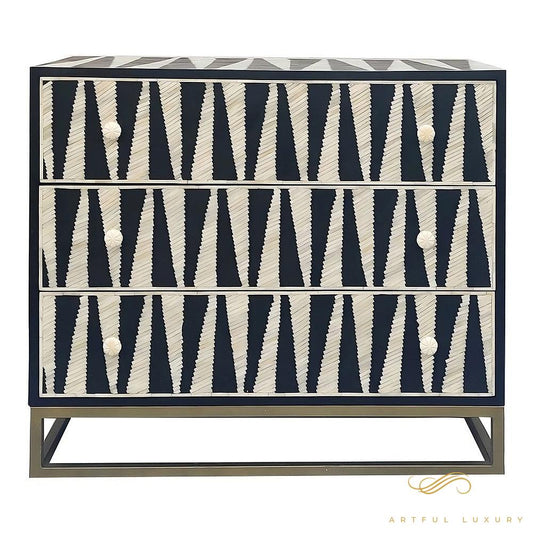 Geometric Three Drawer dressers | Luxury Handmade Dresser