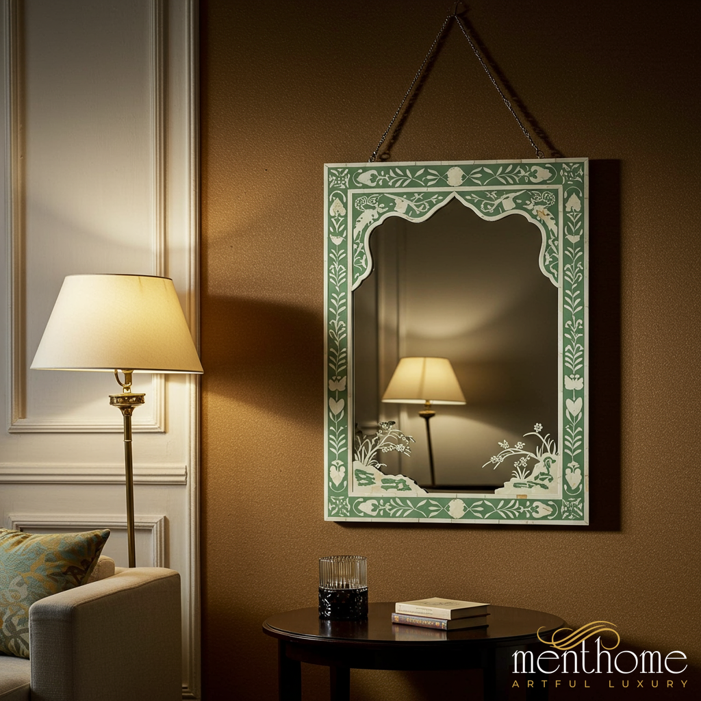 Elegant Hand-Painted Mirror | Luxury Handmade Mirror