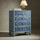 Blue Floral Hand-Painted Wooden Chest of Drawers | Luxury Handmade Chest of Drawer