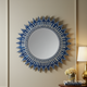 Sunburst Decorative Wall Mirror with Blue and White Frame | Luxury Handmade Mirror