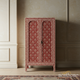Handcrafted Red Decorative Wooden Cabinet | Luxury Handmade Cabinet