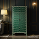 Elegant Green Hexagon Patterned Storage Cabinet | Luxury Handmade Cabinet