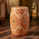 Handcrafted Decorative inlay Stool with Geometric Patterns | Luxury Handmade Stool