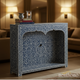 Handcrafted Blue Floral Bone Inlay Console Table | Luxury Handmade Console