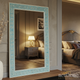 Large Decorative Wall Mirror with Blue Greek Key Frame | Luxury Handmade Mirror