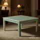 Handcrafted Green and White Inlay Coffee Table | Luxury Handmade Coffee Table