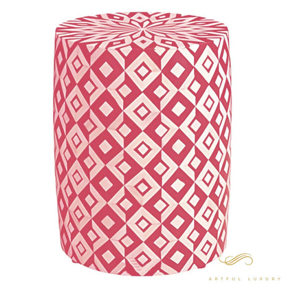 Modern Floral Pattern Stool for Home Furniture Handmade Wooden Inlay Stool | Luxury Handmade Stool