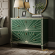 Elegant Green Sunburst Accent Dresser | Luxury Handmade Dresser