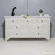 7-drawer Motehr of Pearl Floral Pattern White Dresser | Luxury Handmade Dresser