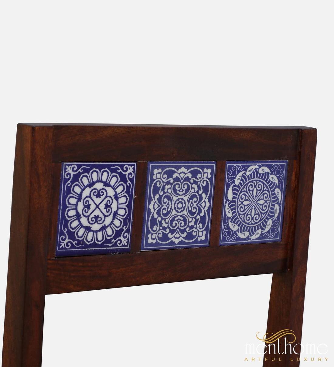 Rosewood Dining Table and Chair In Provincial Teak Finish with Cushioning | Luxury Handmade Chair