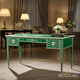 Elegant Green Painted Wooden Desk with Sunburst Design | Luxury Handmade Desk